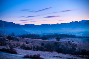 Fototapeta premium Mountain landscape at the sunrise