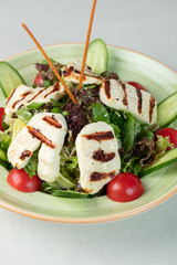 Salad with grilled hellim cheese