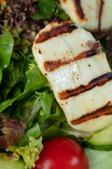 Salad with grilled hellim cheese
