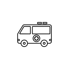 ambulance car line icon on white background