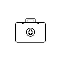 doctors bag line icon on white background
