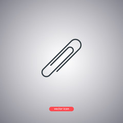 Paperclip icon isolated on gray background. Modern line style. 