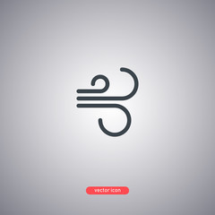 Wind icon isolated on a gray background. Modern line style. 