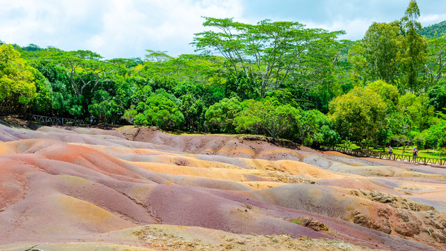 Seven Coloured Earths in Chamarel, Mauritius Island, Indian Ocean