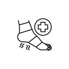 first aid dressing line icon on white background