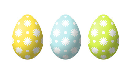 Vector realistic easter eggs isolated on white background.