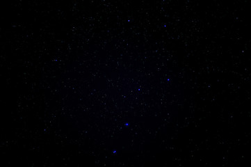 The constellation Ursa Major against the background of the other twinkling stars, the shape of a bucket. Astrological night starry sky.