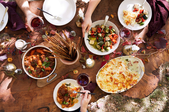 Overhead Outdoor Dinner
