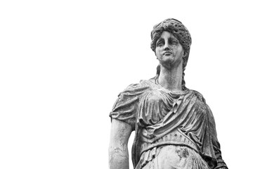 Fototapeta na wymiar Ancient statue Artemis (Diana). Goddess of of the moon, wildlife, nature and hunting.