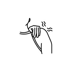 shoulder pain line icon on white background