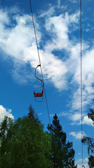 old chairlift in the mountains