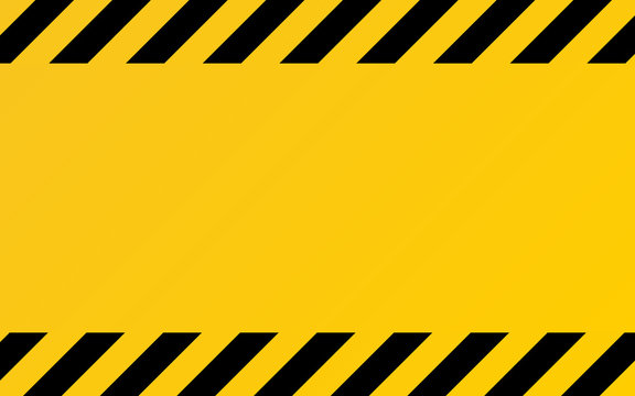 Hazard texture. Yellow and black diagonal stripes. Caution or warning template. Construction border template. Attention symbol with diagonal lines. Vector illustration
