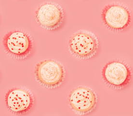 Pink cupcake tile background