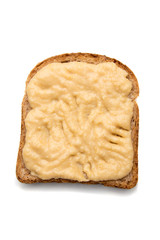 Slice of bread with spread on top