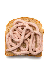 Slice of bread with spread on top