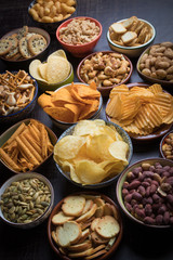 Salty snacks served as party food