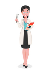 Medical doctor woman cartoon character