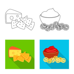 Isolated object of taste and seasonin icon. Collection of taste and organic stock vector illustration.