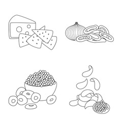 Isolated object of taste and crunchy sign. Collection of taste and cooking vector icon for stock.