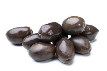 Black olives isolated on white
