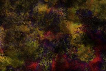 Fototapeta na wymiar Abstract galaxy illustration with stars and nebula. Fantasy, celestial, sci-fi or futuristic background. Grunge design.