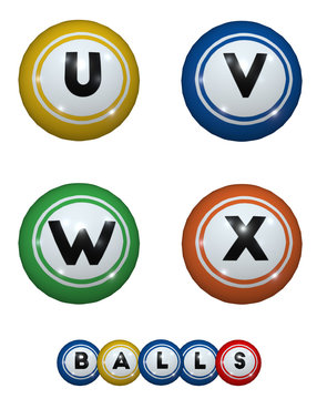Bingo Balls Alphabet - 3D illustration