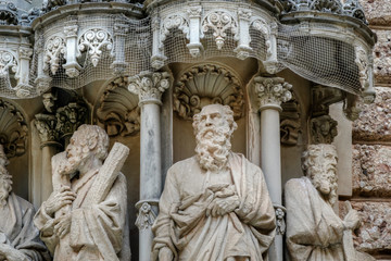 Fototapeta na wymiar Statues at the Montserrat Monastery in Catalonia Spain. 