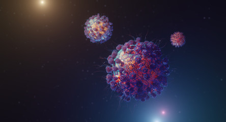 Obraz na płótnie Canvas Macro image of Novel Coronavirus 2019-nCoV