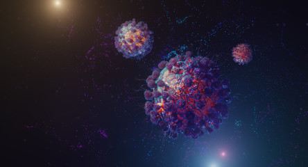 Obraz na płótnie Canvas Macro image of Novel Coronavirus 2019-nCoV, 3d render