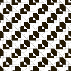 Modern geometric seamless pattern with triangle, circle, square shapes.