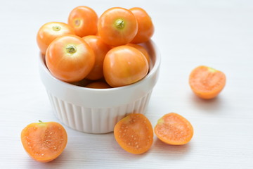 natural cape gooseberry on wooden background
