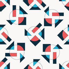 Vector seamless geometric patterns with shapes.