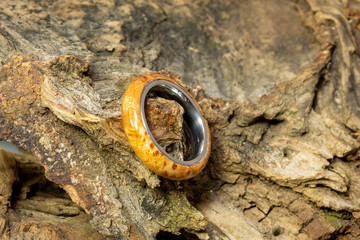 Hand turned wood ring