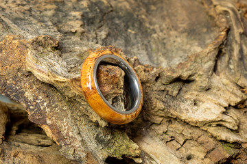 Hand turned wood ring