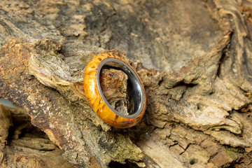 Hand turned wood ring