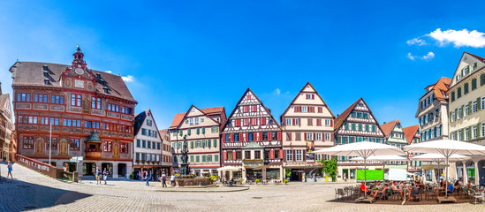 Rathaus und Marktplatz, Tübingen, Deutschland 