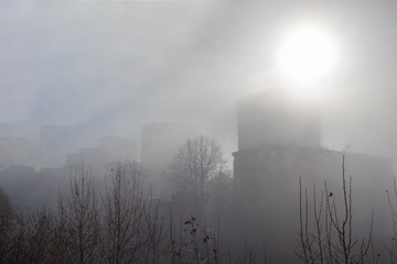 City fog and air pollution