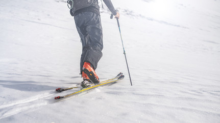 narciarstwo ski tour - szczyt górski - obrazy, fototapety, plakaty