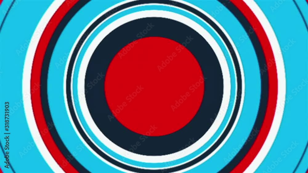 Poster colorful round tunnel with radial stripes, computer generated. 3d rendering of abstract transition b