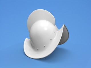 3d illustration of conquistador morion helmet isolated