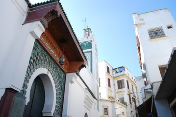 Fototapeta na wymiar Mosque with Green Tile in Tangier, Morocco