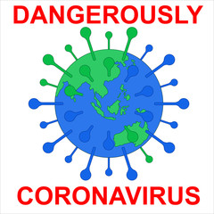 Coronavirus 2019-ncov outbreak of a new strain of influenza threatening the development of a pandemic. Vector illustration