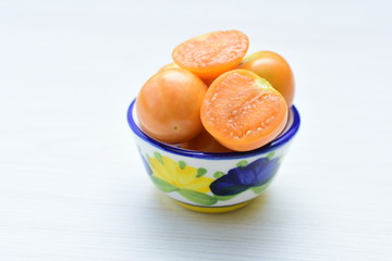  natural cape gooseberry on wooden background