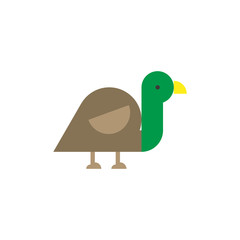 Vector illustration of a duck farm animal in simple geometric shape. It can be good as design element of farm re