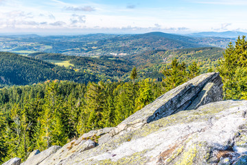 Lookout point on White Rock, Czech: Bila Skala, near Prichovice in Jizera Mountains, Czech Republic