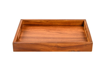 Dark brown tray isolated on white background.