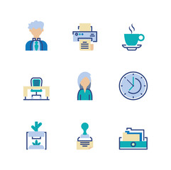 Isolated office and business icon set vector design