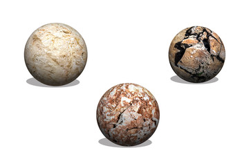 three stone theme sphere 3D on a white background