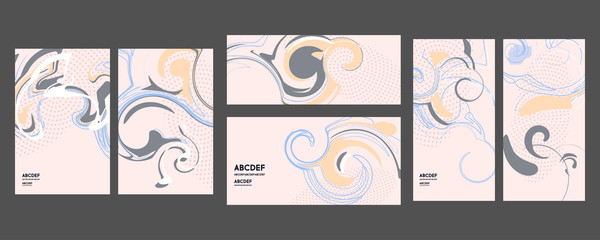 Set template flyers, business art  presentations. Modern abstract covers set