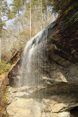 Thin Waterfall Over a Cave